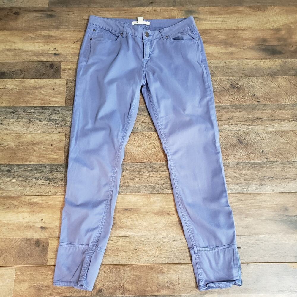 Life in Progress Periwinkle Zipper Cuff Skinny Stretch Pants 28 Casual Denim